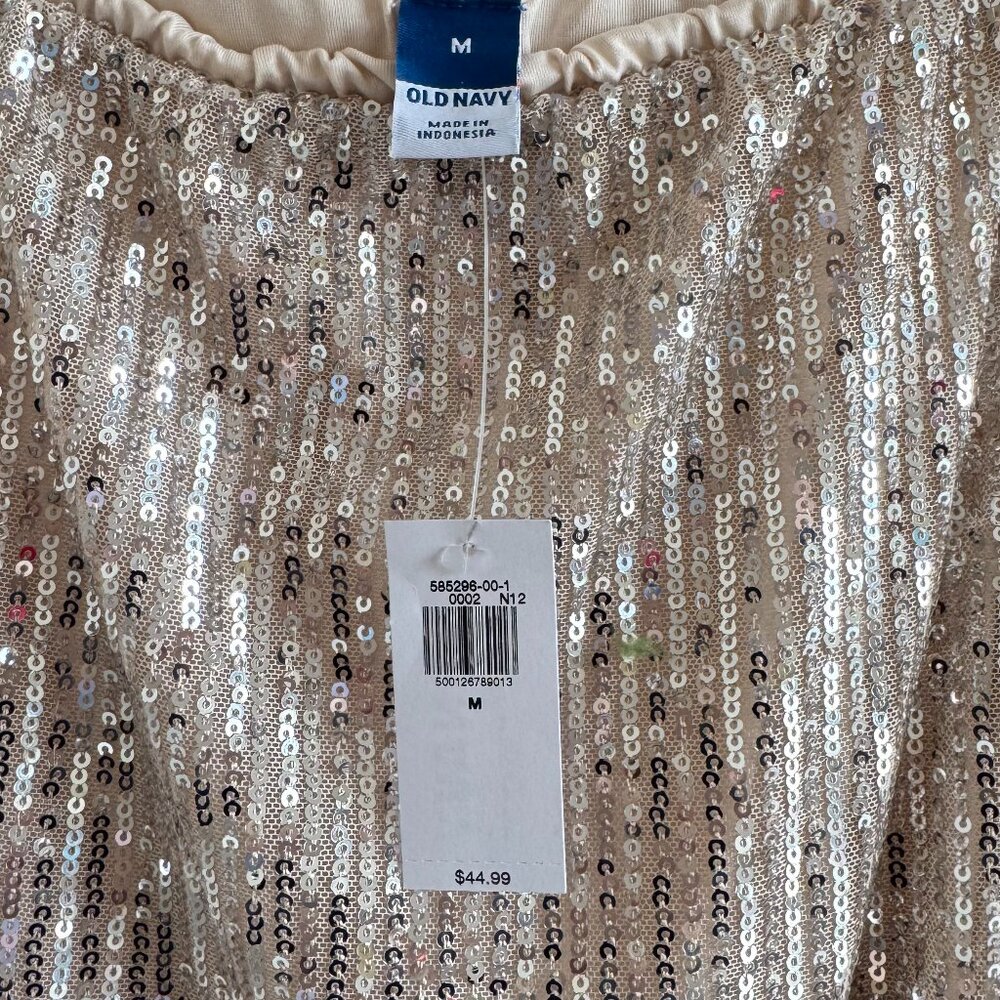 High-Waisted Sequin Maxi Skirt silver NWT - Picture 2 of 5